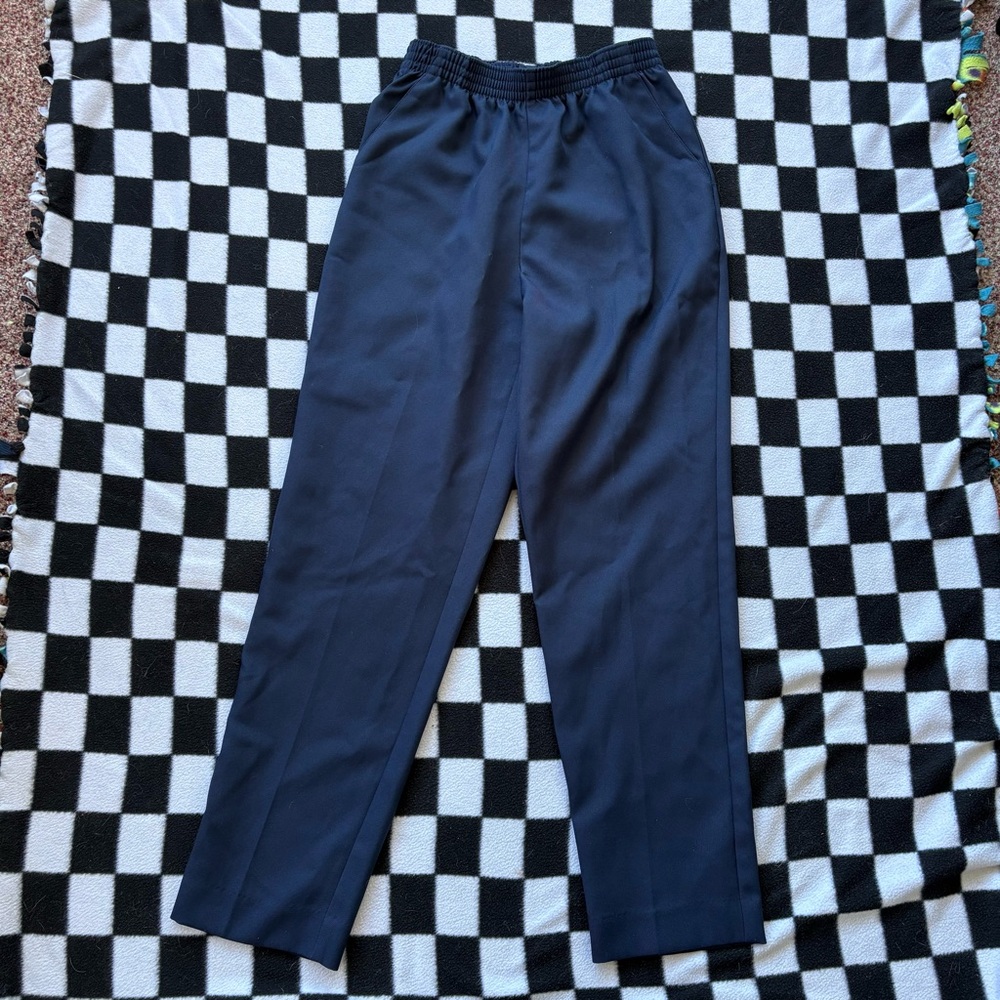Women's Navy Straight Leg Pants, vintage donnkenny petite, great condition